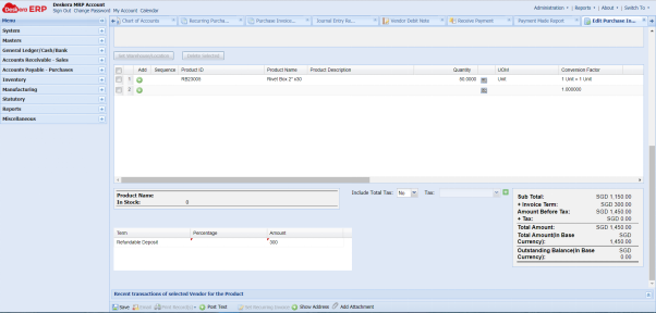 How To Record Refundable Deposit Made To The Vendor – Deskera Help Centre
