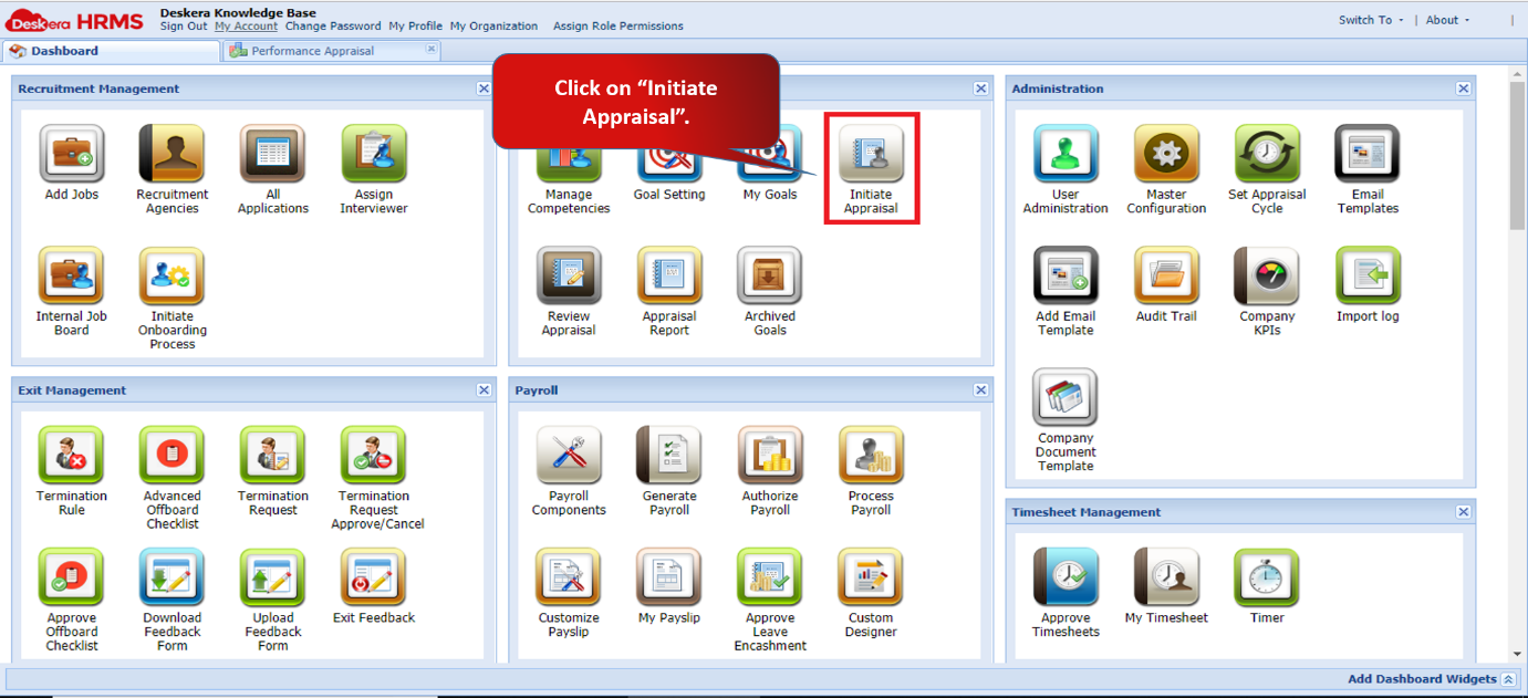 Appraisal Process - View Appraisal Cycle Status – Deskera Help Centre