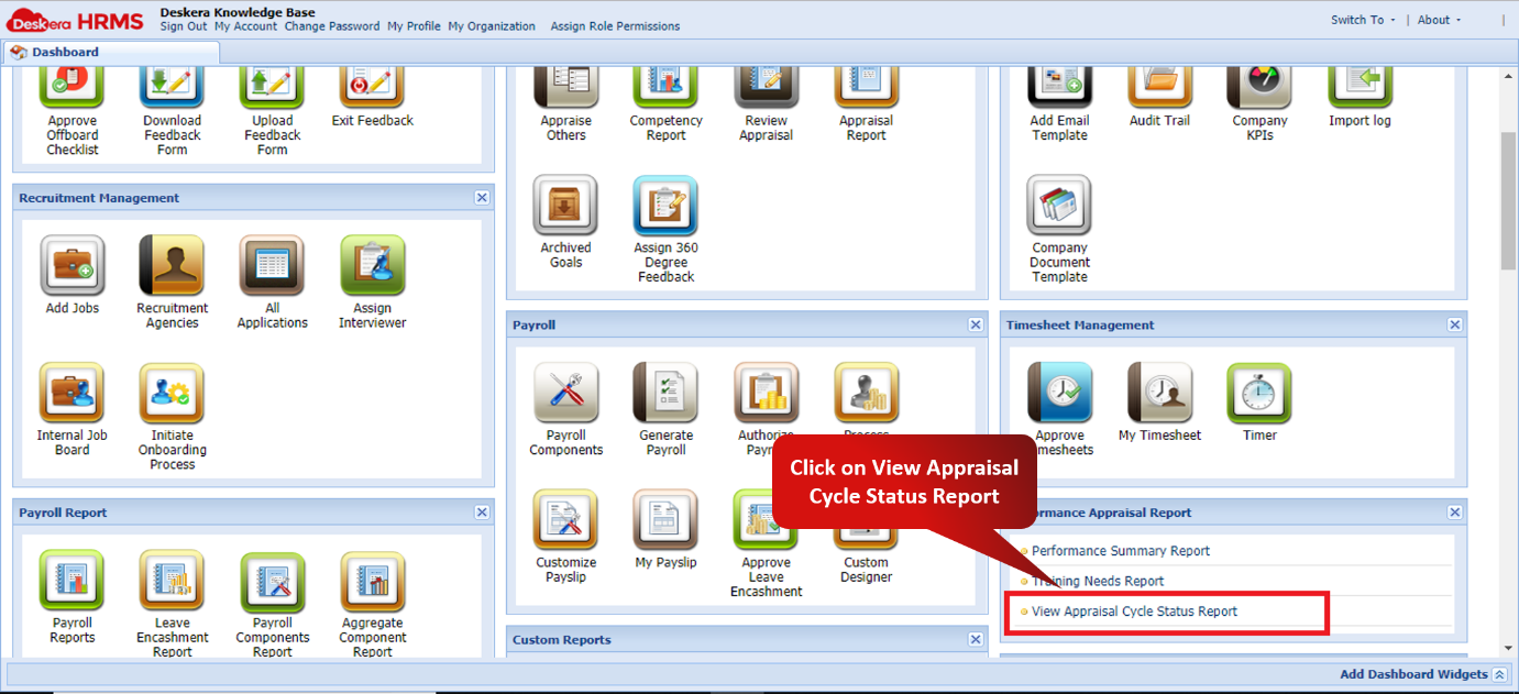 Appraisal Cycle Status Report – Deskera Help Centre