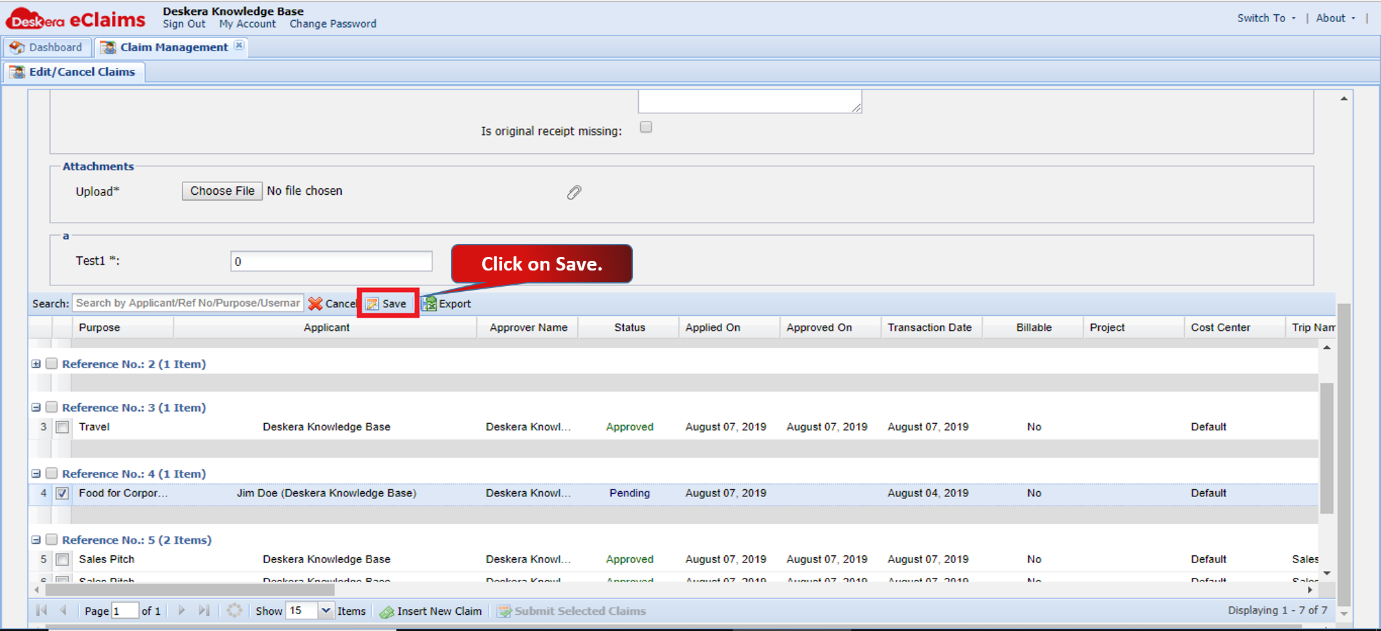 Edit,Cancel Claim Application – Deskera Help Centre