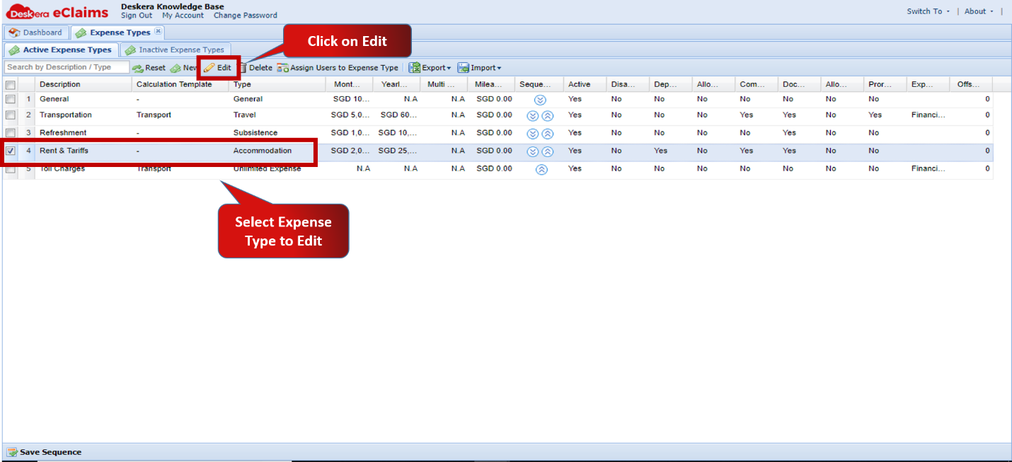 Manage Expense Types Deskera Help Centre