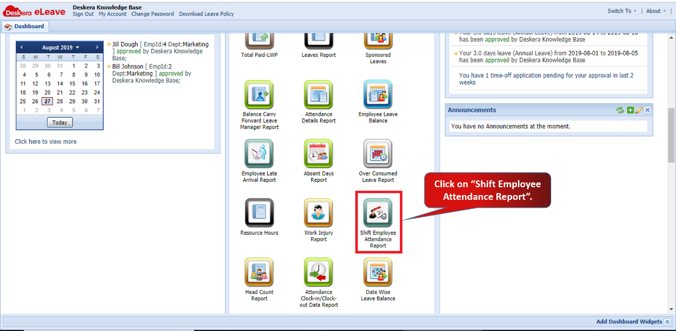 Shift Employee Attendance Report Deskera Help Centre